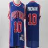 Men's Detroit Pistons Rodman #10 Black Retro Jersey - uafactory