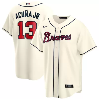 Men Atlanta Braves Cream Alternate MLB Jersey - uafactory