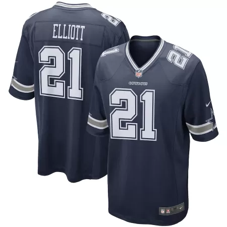 Men Dallas Cowboys Ezekiel Elliott #21 Navy Game Jersey - uafactory