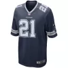 Men Dallas Cowboys Ezekiel Elliott #21 Navy Game Jersey - uafactory