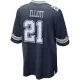Men Dallas Cowboys Ezekiel Elliott #21 Navy Game Jersey - uafactory