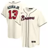 Men Atlanta Braves Cream Alternate MLB Jersey - uafactory