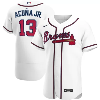 Men Atlanta Braves Home White MLB Jersey - uafactory