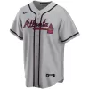 Men Atlanta Braves Gray MLB Jersey - uafactory