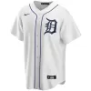 Men Detroit Tigers Home White MLB Jersey - uafactory