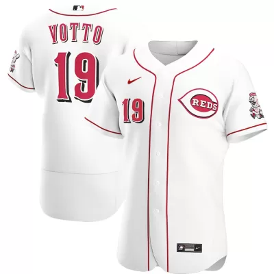 Men Cincinnati Reds Home White MLB Jersey - uafactory