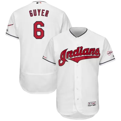 Men Cleveland Indians Home White MLB Jersey - uafactory