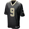 Men New Orleans Saints Brees #9 Black Game Jersey - uafactory