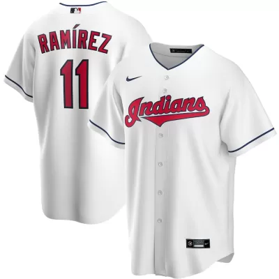 Men Cleveland Indians Home White MLB Jersey - uafactory