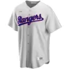 Men Texas Rangers Home White MLB Jersey - uafactory