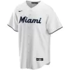 Men Miami Marlins Home White MLB Jersey - uafactory