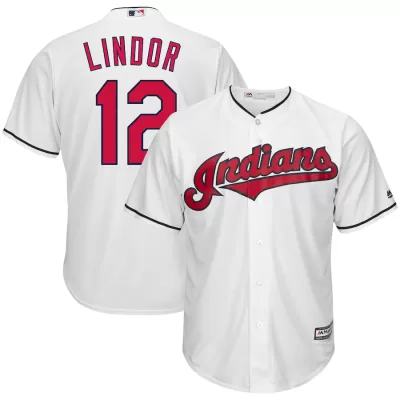 Men Cleveland Indians Home White MLB Jersey - uafactory