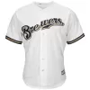 Men Milwaukee Brewers Home White MLB Jersey - uafactory