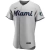 Men Miami Marlins Gray MLB Jersey - uafactory