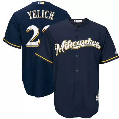 Men Milwaukee Brewers Navy Alternate MLB Jersey - uafactory