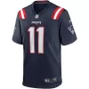 Men New England Patriots Edelman #11 Navy Game Jersey - uafactory