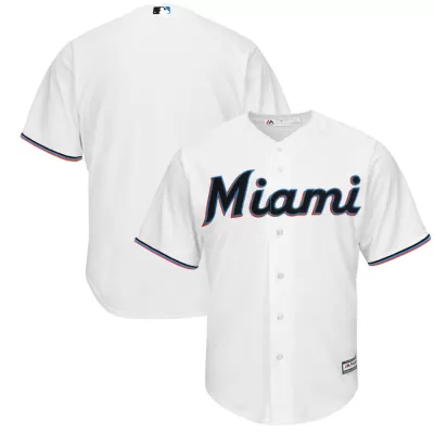 Men Miami Marlins Home White MLB Jersey - uafactory