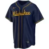 Men Milwaukee Brewers Navy Alternate MLB Jersey - uafactory