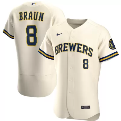 Men Milwaukee Brewers Home Cream MLB Jersey - uafactory