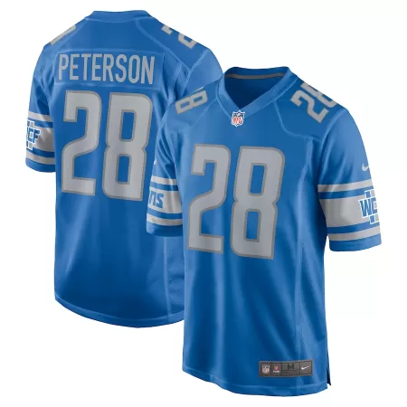 Men Detroit Lions Adrian Peterson #28 Blue Game Jersey - uafactory