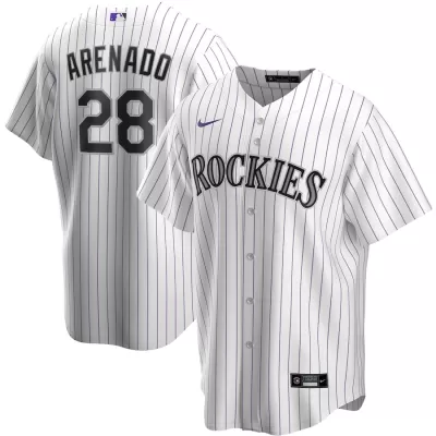 Men Colorado Rockies Home White MLB Jersey - uafactory