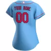 Women St. Louis Cardinals Light Blue Alternate Custom MLB Jersey - uafactory