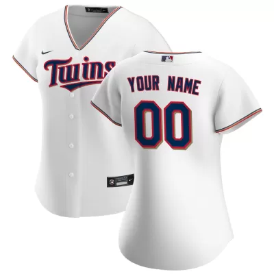 Women Minnesota Twins Home White Custom MLB Jersey - uafactory