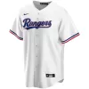 Men Texas Rangers Home White Custom MLB Jersey - uafactory