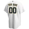 Men Milwaukee Brewers White&Navy Alternate Custom MLB Jersey - uafactory