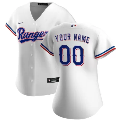 Women Texas Rangers Home White Custom MLB Jersey - uafactory