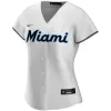 Women Miami Marlins Home White Custom MLB Jersey - uafactory