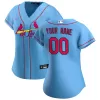 Women St. Louis Cardinals Light Blue Alternate Custom MLB Jersey - uafactory