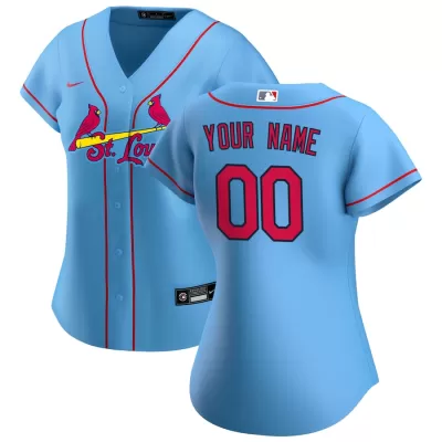 Women St. Louis Cardinals Light Blue Alternate Custom MLB Jersey - uafactory