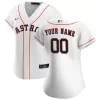 Women Houston Astros Home White Custom MLB Jersey - uafactory