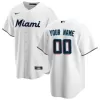 Men Miami Marlins Home White Custom MLB Jersey - uafactory