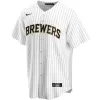 Men Milwaukee Brewers White&Navy Alternate Custom MLB Jersey - uafactory