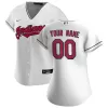 Women Cleveland Indians Home White Custom MLB Jersey - uafactory