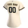 Women Milwaukee Brewers Home Cream Custom MLB Jersey - uafactory