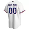 Men Texas Rangers Home White Custom MLB Jersey - uafactory