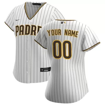 Women San Diego Padres Home White&Brown Custom MLB Jersey - uafactory