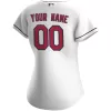 Women Cleveland Indians Home White Custom MLB Jersey - uafactory