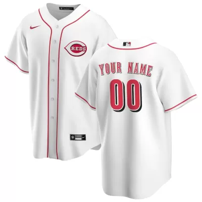 Men Cincinnati Reds Home White Custom MLB Jersey - uafactory