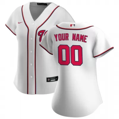 Women Washington Nationals Home White Custom MLB Jersey - uafactory