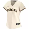 Women Milwaukee Brewers Home Cream Custom MLB Jersey - uafactory