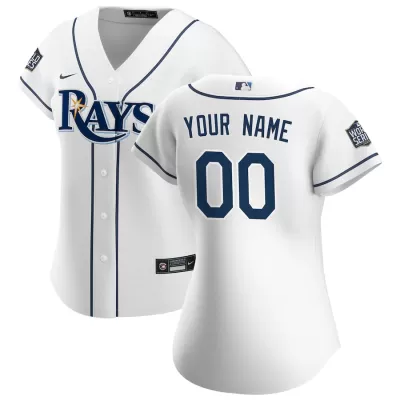 Women Tampa Bay Rays Home White Custom MLB Jersey - uafactory