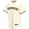 Men Milwaukee Brewers Home Cream Custom MLB Jersey - uafactory