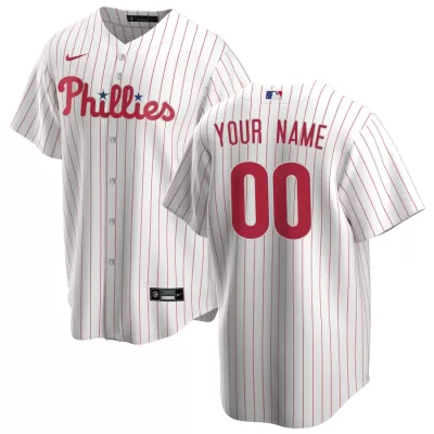 Men Philadelphia Phillies Home White&Red Custom MLB Jersey - uafactory