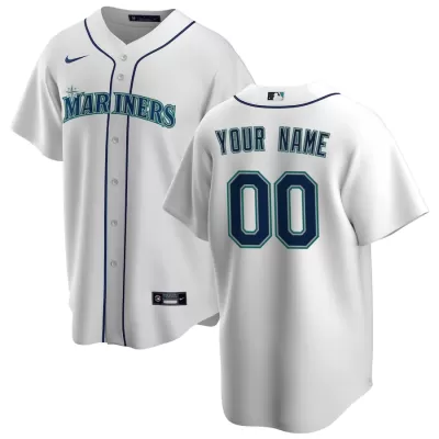 Men Seattle Mariners Home White Custom MLB Jersey - uafactory