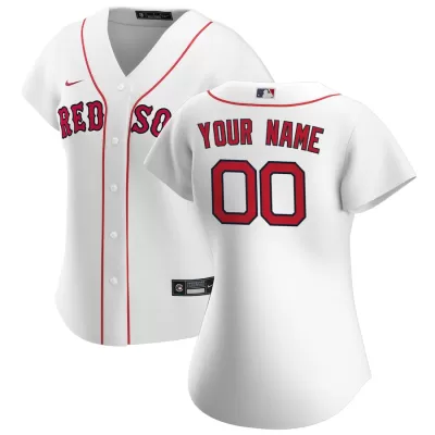 Women Boston Red Sox Home White Custom MLB Jersey - uafactory