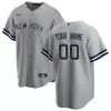 Men New York Yankees Gray Custom MLB Jersey - uafactory